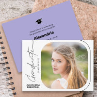 Moderne Script Minimal Foto Graduation Party