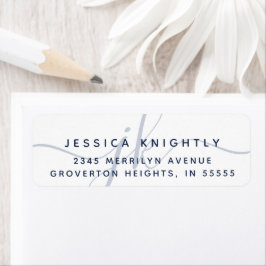 Moderne Script Minimal Monogram Initials Navy Blue