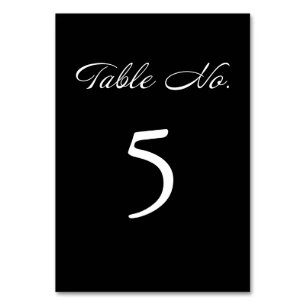 Moderne Script Minimalistisch Black Wedding Tischnummer