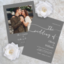 Moderne Script Minimalistisch Hochzeitseinladung