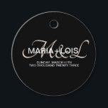 Moderne Script Mit Monogramm Black Blush Pink Hoch Geschenkanhänger<br><div class="desc">Gastgeschenk Hochzeit Tags,  die elegant und modern Mit Monogramm Skriptdesign-Tags sind</div>