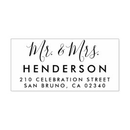 Moderne Script Mr. & Mrs. Wedding Rücksendeadresse Gummistempel