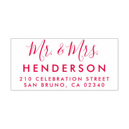 Moderne Script Mr. & Mrs. Wedding Rücksendeadresse Permastempel