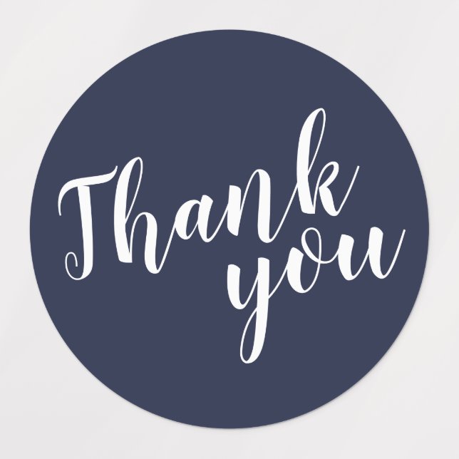 Moderne Script Navy Blue Gastgeschenk Hochzeit Vie Etiketten (Design 1)