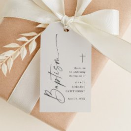 Moderne Script neutrale Taufe Vielen Dank Geschenkanhänger