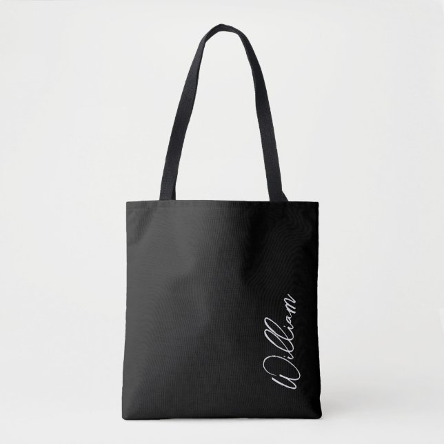 Moderne Script Personalisiert Name Tote Bag (Vorderseite)