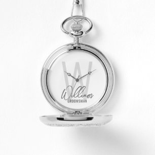 Moderne Script-Personalisierte Trauzeugen Armbanduhr