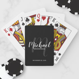 Moderne Script-Personalisierte Trauzeugen Kartensp Spielkarten