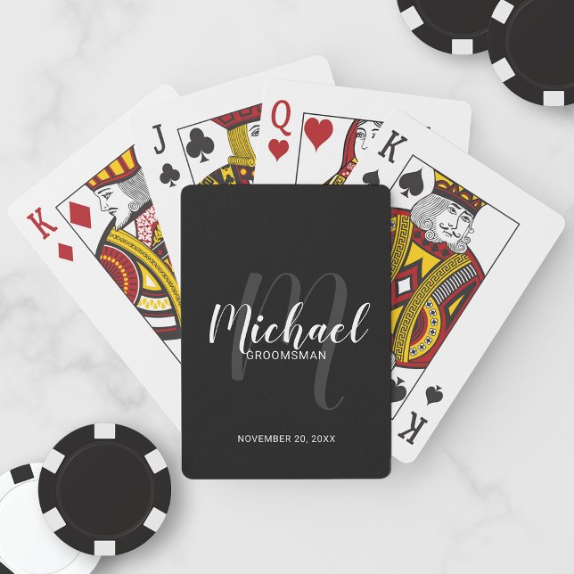 Moderne Script-Personalisierte Trauzeugen Kartensp Spielkarten (Von Creator hochgeladen)