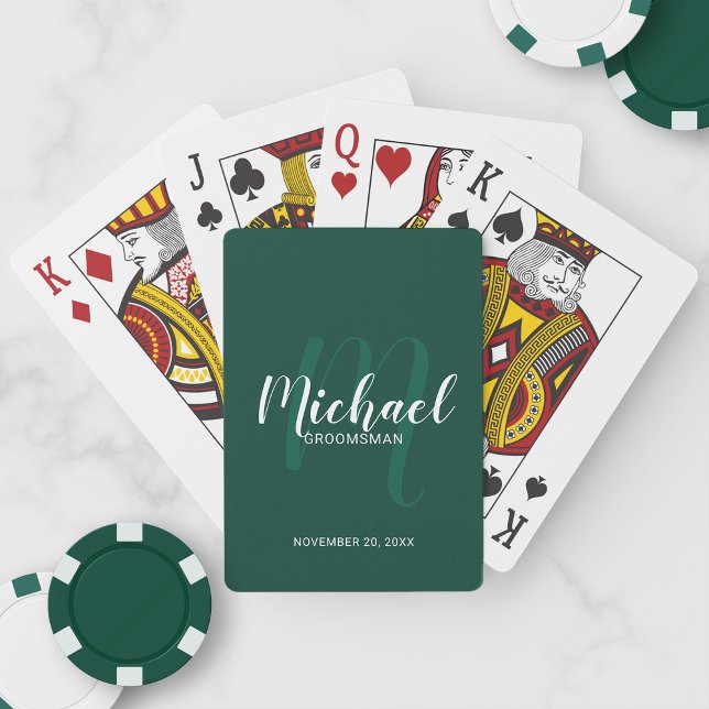 Moderne Script-Personalisierte Trauzeugen Kartensp Spielkarten (Von Creator hochgeladen)