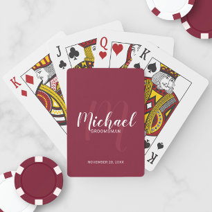Moderne Script-Personalisierte Trauzeugen Kartensp Spielkarten
