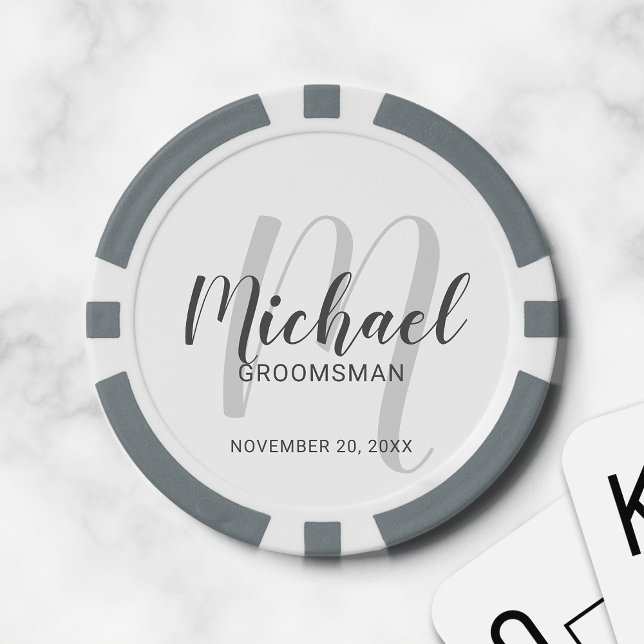 Moderne Script-Personalisierte Trauzeugen Pokerchips (Von Creator hochgeladen)