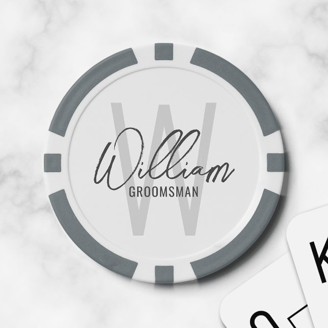 Moderne Script-Personalisierte Trauzeugen Pokerchips (Von Creator hochgeladen)