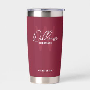 Moderne Script-Personalisierte Trauzeugen Thermobecher