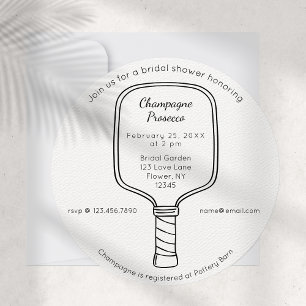 Moderne Script Pickleball Bridal Dusche Einladung
