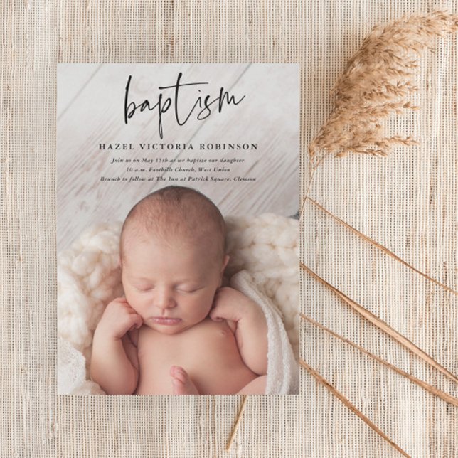 Moderne Script Religiöse Taufe Einladung (Von Creator hochgeladen)