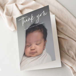 Moderne Script Religious Foto Baptism Dankeskarte