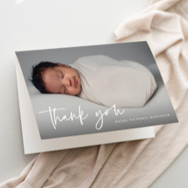 Moderne Script Religious Foto Baptism Dankeskarte