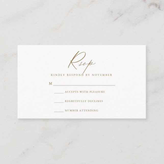 Moderne Script-RSVP-Karte Begleitkarte (Vorderseite)