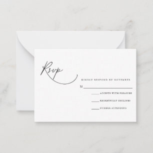 Moderne Script-RSVP-Karte Mitteilungskarte