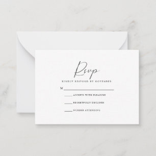 Moderne Script-RSVP-Karte Mitteilungskarte
