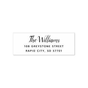 Moderne Script-Rücksendeadresse-Briefmarke Permastempel