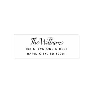 Moderne Script-Rücksendeadresse-Briefmarke Permastempel