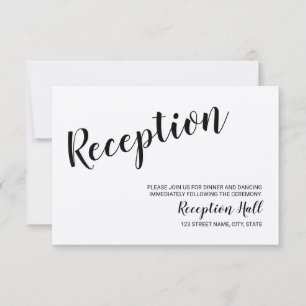 Moderne Script Rustic Kraft Papier Hochzeitsempfeh Einladung