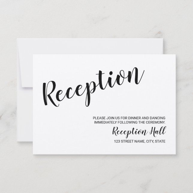Moderne Script Rustic Kraft Papier Hochzeitsempfeh Einladung (Vorderseite)
