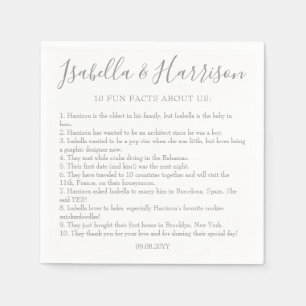 Moderne Script Silver Fun Fakten Hochzeiten von Na Serviette