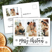 Moderne Script Snowflake 3 Foto Collage Weihnachte