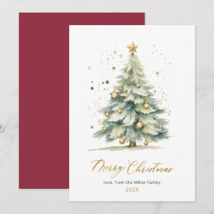 Moderne Script Tree Weihnachtskarten außerhalb des Feiertagskarte