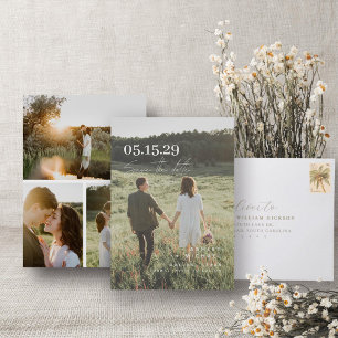 Moderne Script Typografie Elegantes Overlay 4 Foto Save The Date