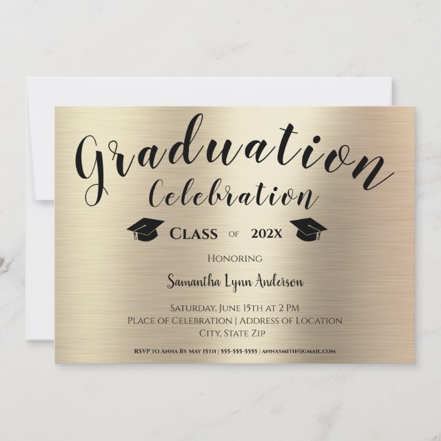 Moderne Script Typografy Abschluss Class of 2022 Einladung (Vorderseite)