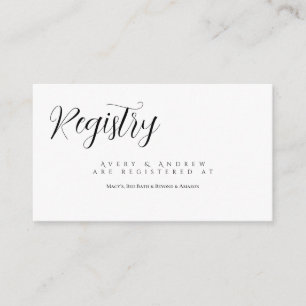 Moderne Script Typografy Bridal Registry Begleitkarte