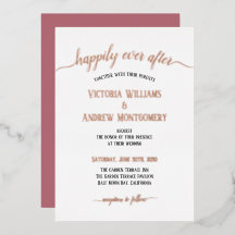 Moderne Script Typografy Rose Gold Wedding