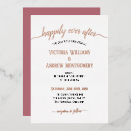 Moderne Script Typografy Rose Gold Wedding Folieneinladung