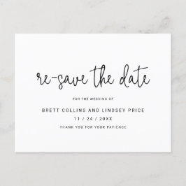 Moderne Script Typografy Wedding ist Save the Date Ankündigungspostkarte