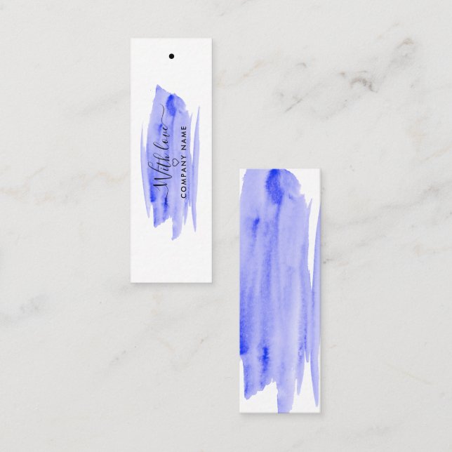 Moderne Script Watercolor Pinselstrich Geschenktas Mini Visitenkarte (Vorne/Hinten)