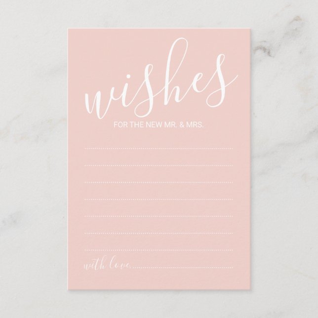 Moderne Script Wedding Advice and Wishings Card Hinweiskarte (Vorderseite)