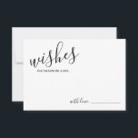 Moderne Script Wedding Advice and Wishings Card Hinweiskarte<br><div class="desc">Fügen Sie Ihrer Hochzeit eine persönliche Touch mit einem modernen Skript Hochzeitsratschlag und Wunschkarte hinzu. Diese Ratgeber-Karte zeigt Titel im modernen,  schwarz-kalligraphischen Schriftart-Stil und Details in schwarz-modernen Sans Serif Schriftart Stil auf weißem Hintergrund. Ideal für Hochzeiten,  Babydusche,  Geburtstagsparty,  Brautparty,  Junggeselinnen-Abschied und alle besondere Anlässe.</div>