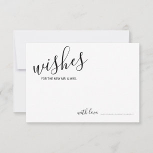 Moderne Script Wedding Advice and Wishings Card Hinweiskarte