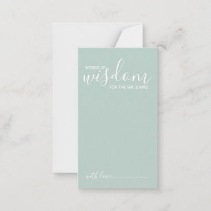 Moderne Script Wedding Advice and Wishings Card Hinweiskarte
