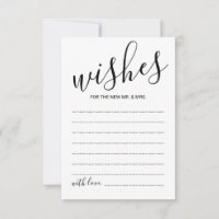 Moderne Script Wedding Advice and Wishings Card
