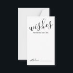 Moderne Script Wedding Advice and Wishings Card Hinweiskarte<br><div class="desc">Fügen Sie Ihrer Hochzeit eine persönliche Touch mit einem modernen Skript Hochzeitsratschlag und Wunschkarte hinzu. Diese Ratgeber-Karte zeigt Titel im modernen,  schwarz-kalligraphischen Schriftart-Stil und Details in schwarz-modernen Sans Serif Schriftart Stil auf weißem Hintergrund. Ideal für Hochzeiten,  Babydusche,  Geburtstagsparty,  Brautparty,  Junggeselinnen-Abschied und alle besondere Anlässe.</div>