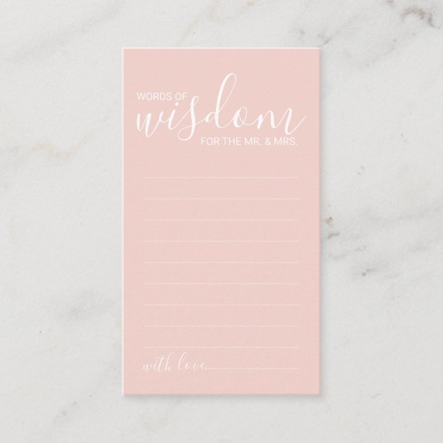Moderne Script Wedding Advice and Wishings Card Hinweiskarte (Vorderseite)