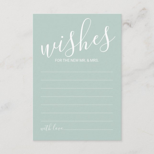 Moderne Script Wedding Advice and Wishings Card Hinweiskarte (Vorderseite)