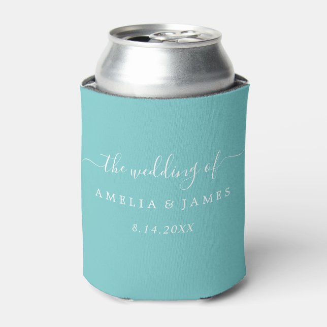 Moderne Script Wedding Can Cooler Dosenkühler (Kanne Vorderseite)