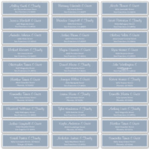 Moderne Script Wedding Guest Names Adresse Aufkleber