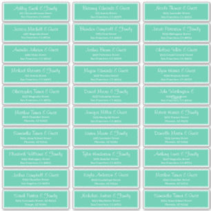 Moderne Script Wedding Guest Names Adresse Aufkleber